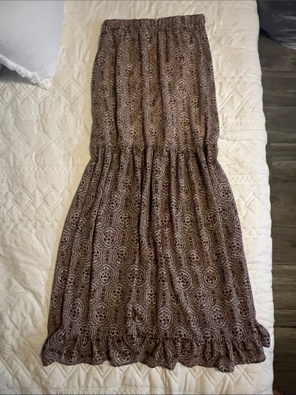 Versona Women’s Brown Patterned Maxi Skirt